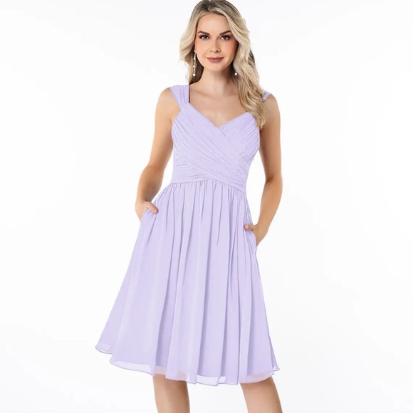 Azazie Dresses & Skirts - Elegant Lavender Sleeveless Dress